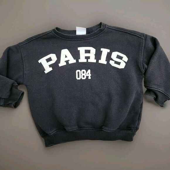 Zara Other - ZARA Kids Girl’s Youth Paris Crew Neck‎ Sweatshirt Sweater Size 3-4 Long Sleeve